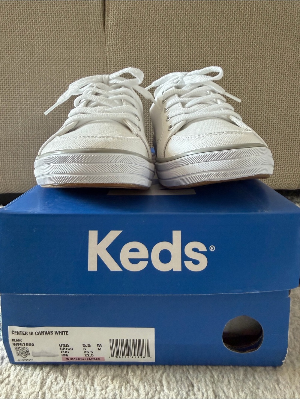 Keds Center III Canvas Sneakers White Women’s Size 5.5